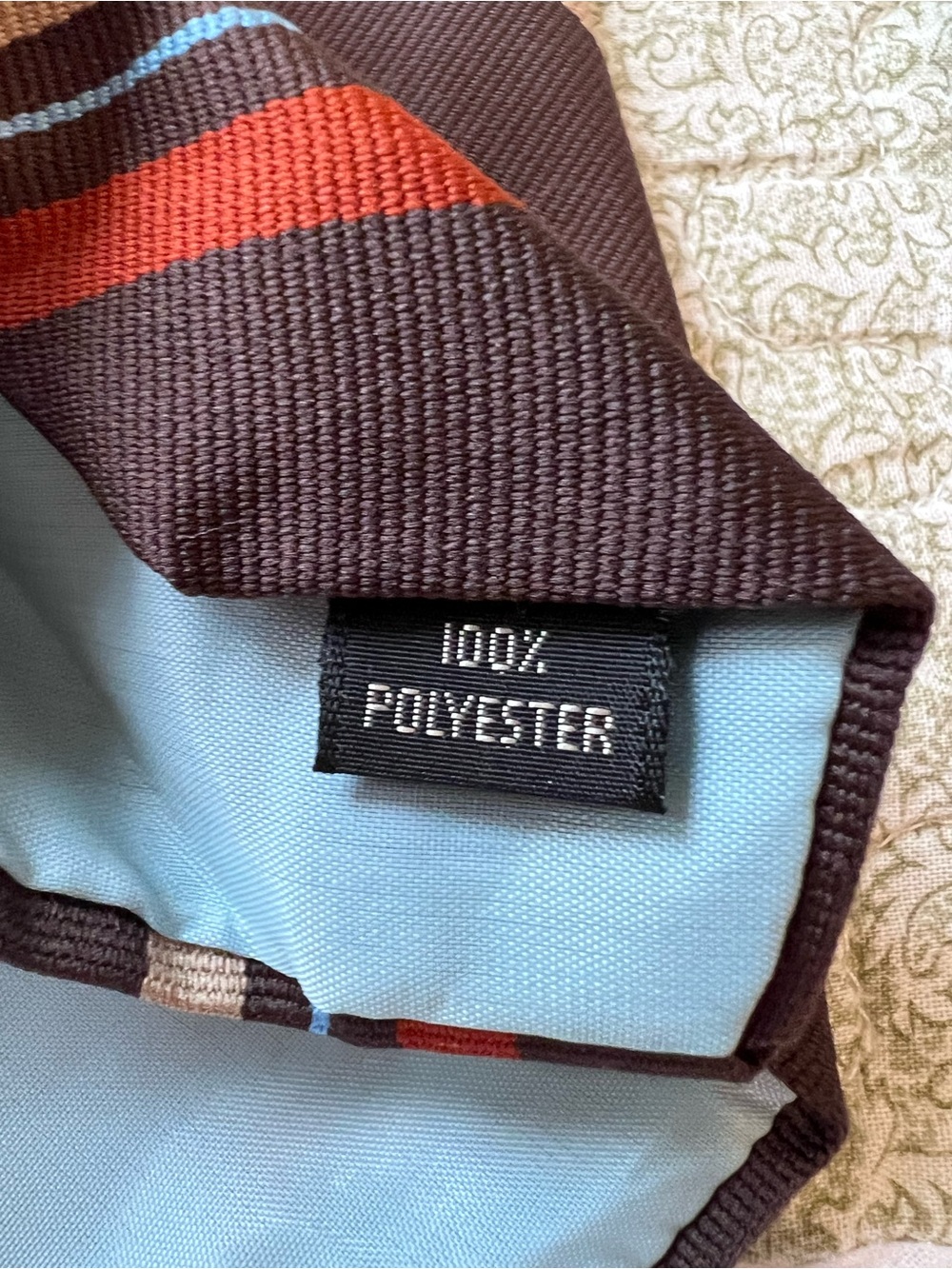 Vintage Men's Tie Lot 2pc Tergal Crest Striped Ram Tie Makers Teal Blue - Picture 7 of 8